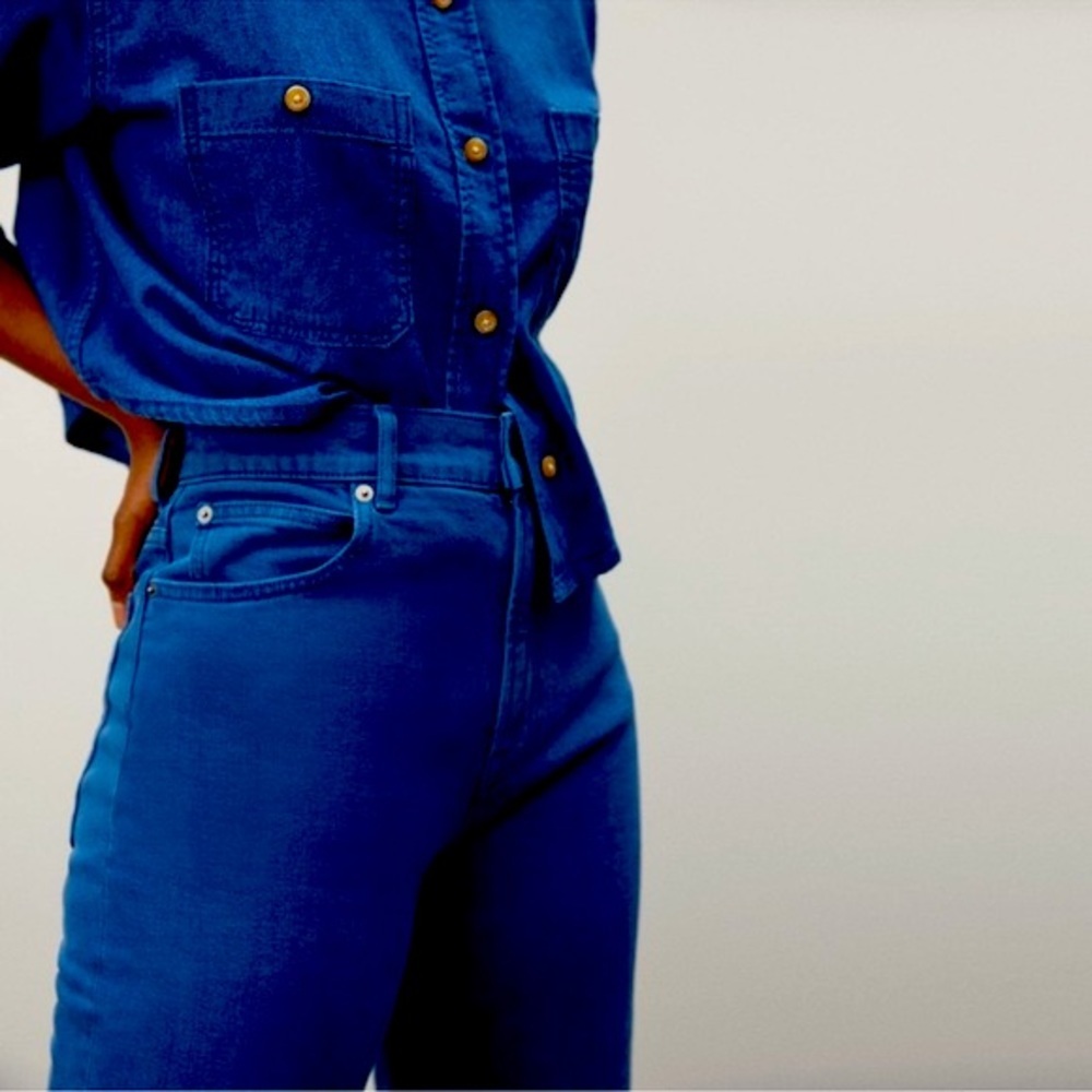 Everlane Achroma Deep Lapis Organic Cotton Way-High Ankle Jean | 32 Reg - Picture 2 of 11